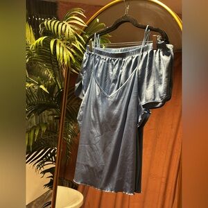 Sleek Satin Chemise in Blue